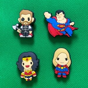 NEW Set of 4 Superhero Marvel Croc Charms. Bundle to save more.